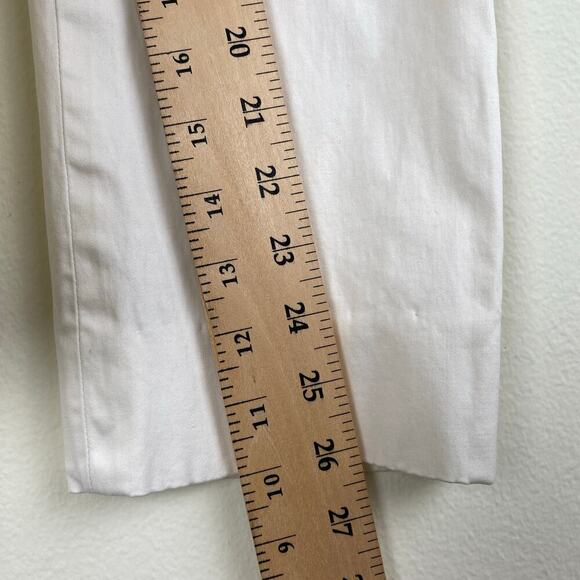 Jil Sander Cropped Pants Size 2 or 34 White Cotton Stretch Quiet Luxury Staple - Picture 10 of 10